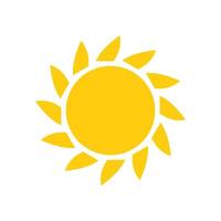 Yellow sun icon. Simple and modern sun vector illustration