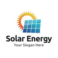 Solar energy logo design with modern concept. Simple and modern sun vector illustration