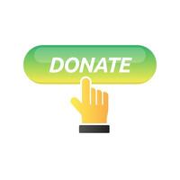 Donate web button. Symbol of financial aid isolated on white background. Vector illustration.