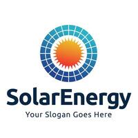 Solar energy logo design with modern concept. Simple and modern sun vector illustration