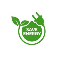 Save energy icon. Energy saving symbol vector