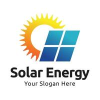 Solar energy logo design with modern concept. Simple and modern sun vector illustration