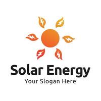 Solar energy logo design with modern concept. Simple and modern sun vector illustration