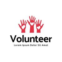 Volunteer logo premium vector illustration.