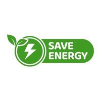 Save energy icon. Energy saving symbol vector