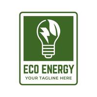 eco ligero bulbo naturaleza logo vector plano diseño. energía ahorro lámpara símbolo.