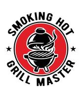 AI generated Smoking Hot Grill Master BBQ T-Shirt Design vector