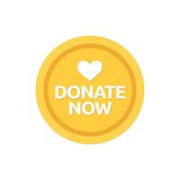 Donate web button. Symbol of financial aid isolated on white background. Vector illustration.