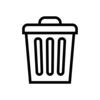 Trash bin. Vector isolated icons. Black vector trash dusbin sign icon isolated elements.