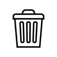 Trash bin. Vector isolated icons. Black vector trash dusbin sign icon isolated elements.