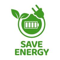 Save energy icon. Energy saving symbol vector