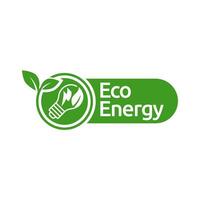 eco ligero bulbo naturaleza logo vector plano diseño. energía ahorro lámpara símbolo.