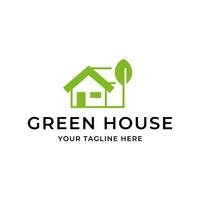 Green House Logo Template Design Vector Illustration isolated on white background.