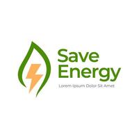 Save energy icon. Energy saving symbol vector