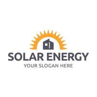 Solar energy logo design with modern concept. Simple and modern sun vector illustration