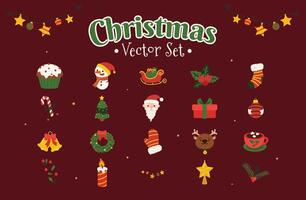 Navidad objeto ilustración vector conjunto