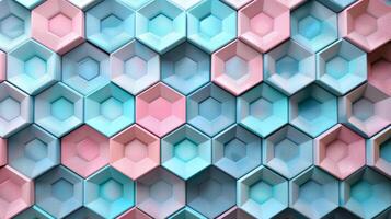 AI generated Hexagons Mounted on a Wall photo