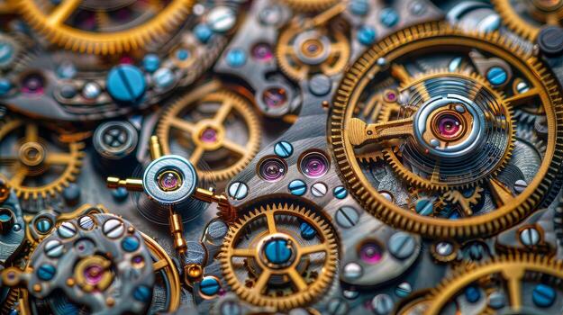 AI generated Close-Up View of Clock Face photo