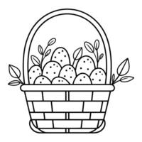 Easter basket coloring Page. vector