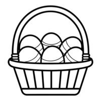 Easter basket coloring Page. vector