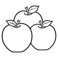 manzanas colorante página. vector