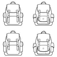 Backpacks coloring page vector
