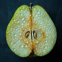 AI generated Half-Eaten Apple on Table photo