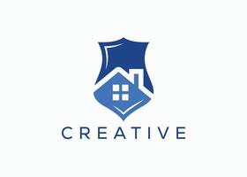 Creative and minimal Shield home logo vector template. Security home. Protect House. Home safety
