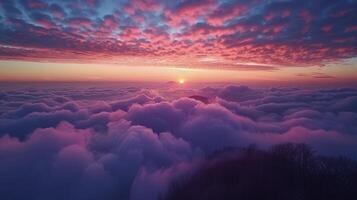 AI generated Setting Sun Above Clouds photo