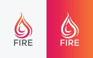 Minimalist Fire flame vector logo. Modern colorful Bonfire vector logo. abstract colorful Fire logo