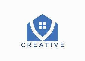 Creative and minimal Shield home logo vector template. Security home. Protect House. Home safety