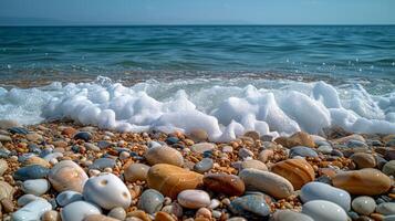 AI generated Clusters of Rocks on Beach photo