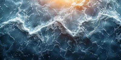 AI generated Abstract view of dynamic water waves under sunlight photo