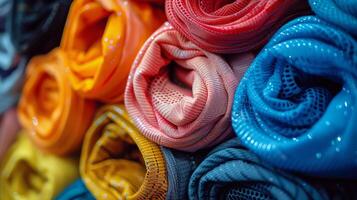 AI generated A Pile of Colorful Blankets photo