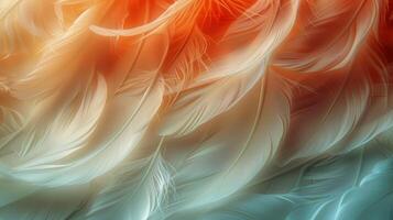 AI generated Close Up of Orange and White Feather photo