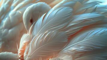 AI generated Close Up of Orange and White Feather photo