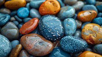 AI generated Colorful Rocks Arranged in Pile photo