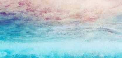 Tranquil Blue, Abstract Watercolor Background Paper Texture. photo