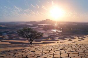 AI generated Arid beauty Capturing the stunning allure of a beautiful dried land photo