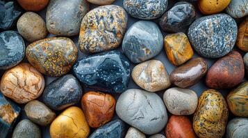 AI generated Diverse Array of Multi-Colored Rocks photo