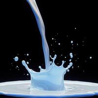 AI generated Contrasting beauty Milk splash frozen in time on a dark backdrop For Social Media Post Size photo