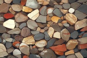 AI generated Natures mosaic Close up of a ground surface with mixed textures photo