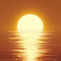AI generated Tranquil background with orange sun reflecting over calm water For Social Media Post Size photo