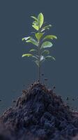 AI generated Economic prosperity Seedling plant symbolizes investment growth and business ideas Vertical Mobile Wallpaper photo