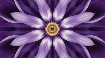 AI generated Beautiful symmetrical abstract violet background with clematis bloom macro photo