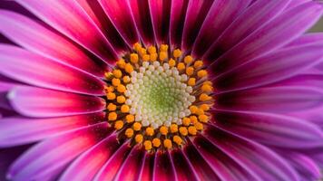 AI generated Micro beautiful vivid spring botanical violet gerbera flower, osteospermum photo