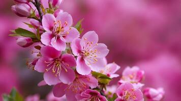 ai generado hermosa rosado florecer flores crear resumen y maravilloso antecedentes foto