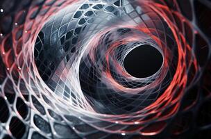 AI generated Futuristic tunnel vortex photo