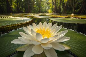 AI generated Giant water lily display photo