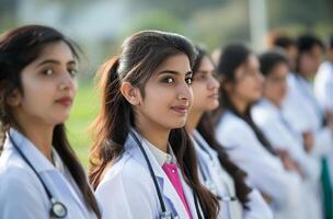 AI generated Indian medical university students photo